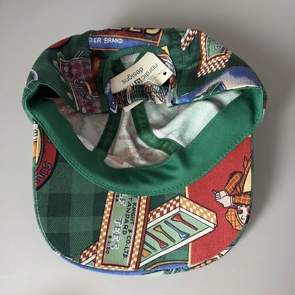 Nordic House Designs Golfing Print Cap Hat NWT